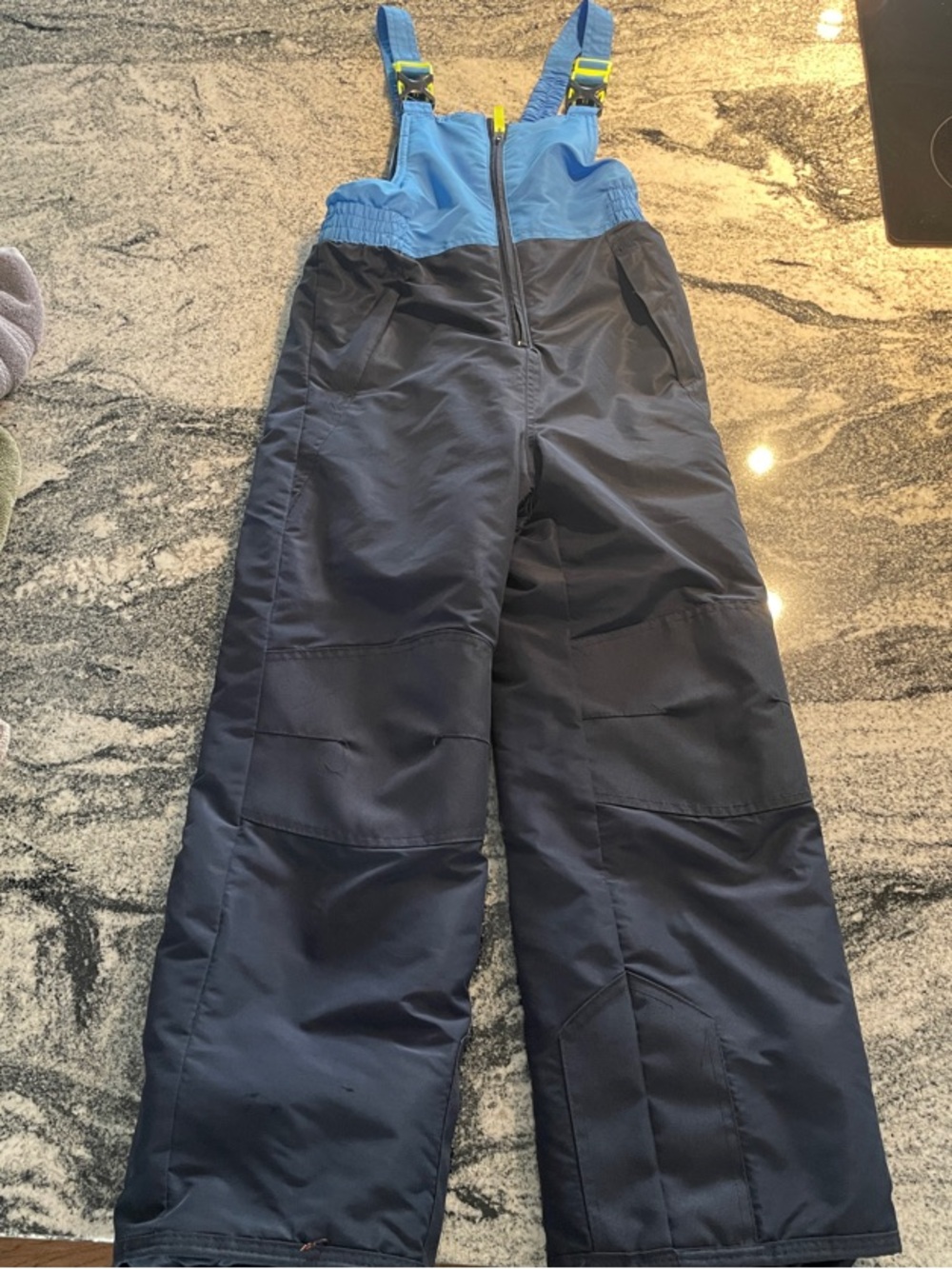 Champion Blue and Black Kids Snow Overalls with Adjustable Straps